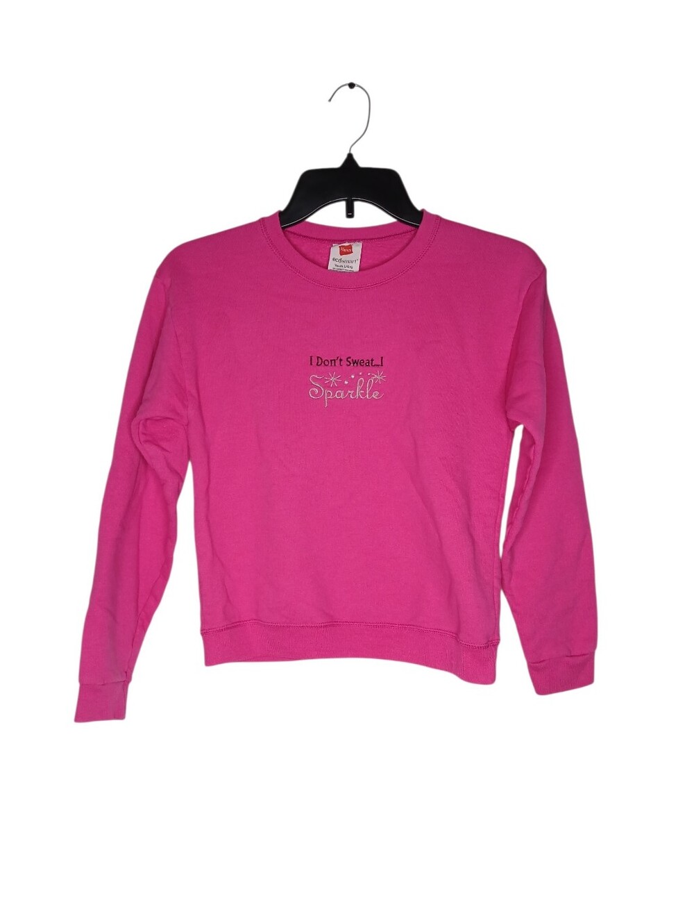Hanes Girls Hot Pink 'I Don't Sweat...I Sparkle' Sweatshirt